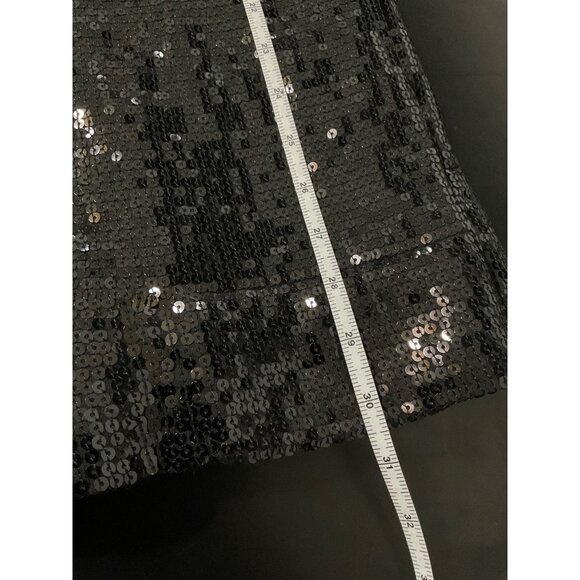 FREE PEOPLE Sequin Sleeveless Mini Dress Black size 6 - Picture 8 of 9